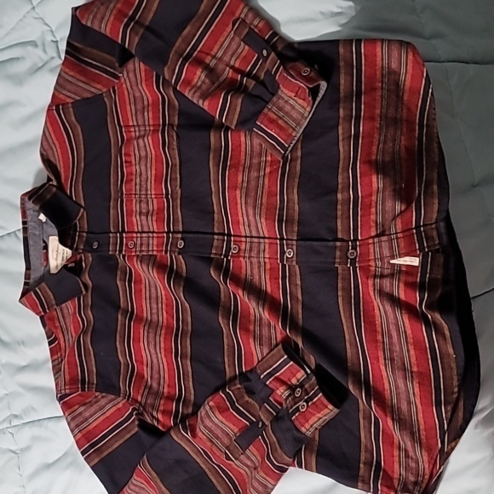 Weatherproof‎ Vintage Thick Brushed Stripe Rustic Button-down Men's XXL
